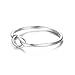 BORUO 925 Sterling Silver Ring Love Knot Promise Friendship High Polish Comfort Fit Band Ring Size 4-12