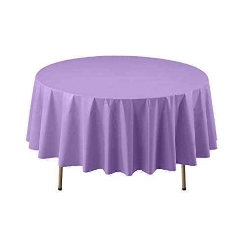 Party Essentials Disposable Heavy Duty 84" Round Plastic Table Cover/ Tableclot…