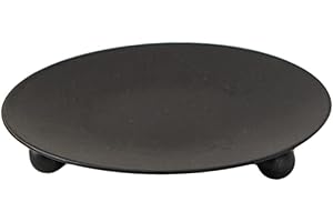 Iron Plate Candle Holder Decorative Pillar Candle Plate Tray Centerpiece Wedding, Banquet,Black