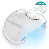 Gel UV LED Nail Lamp, LOFTER Nail Dryer 48W Nail Polish Curing Lamp, Professional Nail Light with Anti-UV Gloves and Automatic Sensor, 4 Timer Setting 10s/30s/60s/90s LED Nail Dryer Lamp