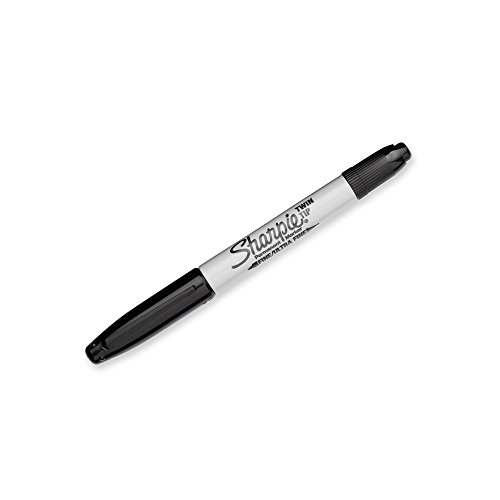 SHARPIE Twin Tip Permanent Markers, Fine And Ultra Fine, Black, 12