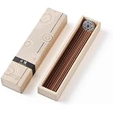 【百楽香　Hyakurakukou Incense-Sticks】 Sandalwood （5.31in Contains 40 Sticks and an Incense Holder, Meditation, Zen, Yoga,Japanese Quality
