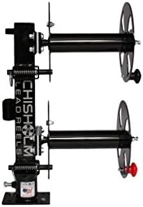 12' Black Heavy-Duty SWIVEL-BASE Double Welding Cable Lead Reel Holds up to 200' of 1/0 Cable