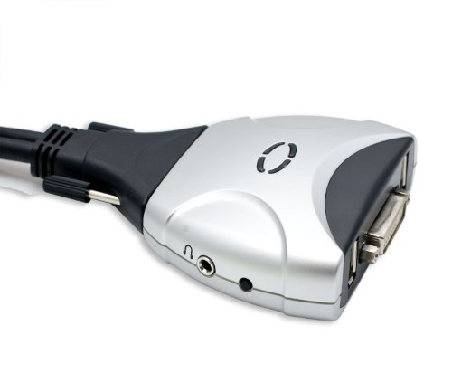 IOCrest 2 Port DVI + USB KVM Switch with Audio and Mic Support (SY-KVM20075)