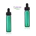 MagnaKoys 2 Dram 1/4 oz Emerald Glass Vials w/ Straight Black Bulb Eye Glass Droppers for Essential Oils & Liquids (pack of 2)