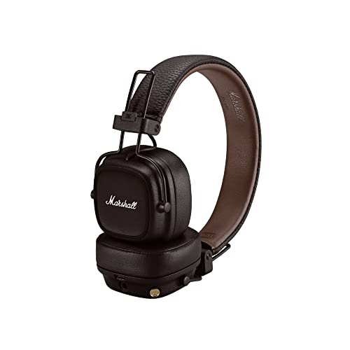 Marshall Major IV On Ear Bluetooth Kopfhörer, Kabelloser Ohrhörer, Faltbar, 80 Stunden kabellose Akkukapazität - Braun