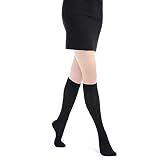 Fytto 1007 Women's Sheer Moderate Compression Socks,15-20mmhg,Knee High,Black,Classic,Medium