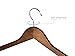 Topline Classic Wood Shirt Hangers with Clips - Walnut Finish (10-Pack)