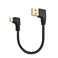 USB 2.0 Left Right Angle Micro USB Cable HJKK Micro Power Cable Hi-Speed for Syncing and Charging Smartphones Power Bank GPS External Hard Drives,USB 90 Degree Micro Charging Cable (5.9in Black)