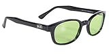 Pacific Coast Original KD's Biker Sunglasses (Black Frame/Green Lens)