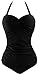 Fitglam 50s Vintage Swimwear Swimsuit Bathing Suit for Women One Piece Push Up