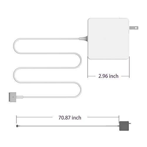 image for Oriflame Magsafe 2 Magnetic T-Tip Power Adapter,Charger for Apple MacB