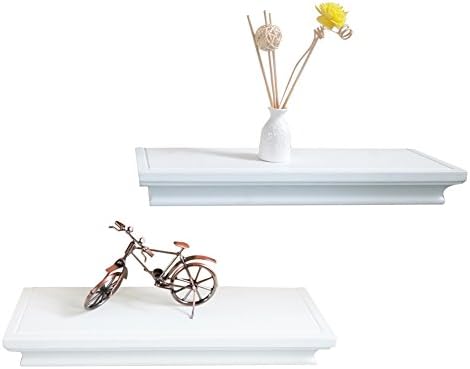 Shelving Solution Floating Shelf Set (White, Set of 2)
