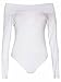GirlsWalk Women's Plain Long Sleeves Off Shoulder Stretchy Bodysuit Leotard Top White