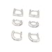 Rhodium Plated Sterling Silver Small CZ Huggie Hoop Earrings Micro Pave 8mm Hoops