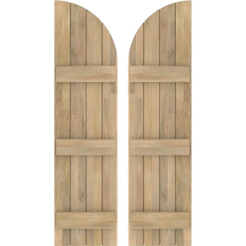 14"W x 59"H Americraft Four Board (3 Batten) Joined Exterior Real Wood Joined B…