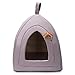 13 × 13 × 14 inches Hollypet Self-warming Comfortable Triangle Cat Bed Tent House, Graythumb 1