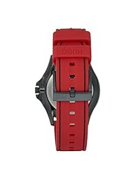 Hugo - Reloj de cuarzo para hombre, correa de goma y IP color negro, color negro (modelo: 1530003)
