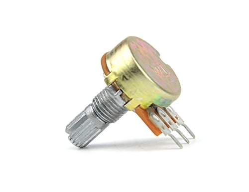 WGCD 12 PCS B2K B5K B10K B20K B50K B100K Ohm Knurled Shaft Linear Rotary Taper Potentiometer with Cap Kit - Thumbnail 5