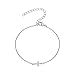 PAVOI 14K Gold Plated CZ Simulated Diamond Crucifix Sideways Cross Bracelet for Women