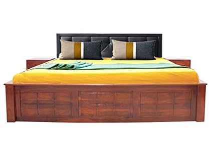 Aprodz Sheesham Wood Taipei King Size Bed With 2 Drawers And