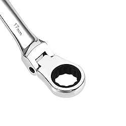 uxcell 17mm Flex-Head Ratcheting Combination Wrench