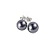 12pairs Assorted Mixed Color Wholesale Lot Glass Pearl Earrings Studs Gift Set Stainless Steel Earrings Pin for Women (8mm)