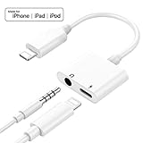 (Apple MFi Certified) 2-in-1 iPhone Headphone Jack Adapter, Lightning to 3.5mm Splitter Jack Dongle Charger & Audio Connector for iPhone 11 Pro Xs Xr X 8 7 Plus Support iOS 11 12 iOS 13