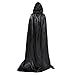 OLABB Unisex Hooded Cape Cloak Party Costumes for Halloween Christmas Cosplay Fancy Dress Costume Black
