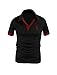 Allegra K Man Buttons Upper Front Polo Number Applique Chic Shirts