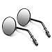 CHELIYA 1 Pair 8mm 3" Classic Retro Motorcycle Rearview Round Mirror for Harley Davidson Sportster Softail Road