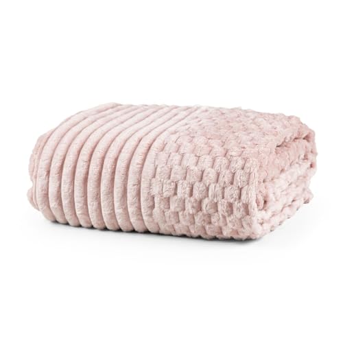 Cobertor Grosso Toque Aveludado Ultra Soft 280grs 3D Relevo Manta Macio e Quente (Casal, Zurique Rosa)