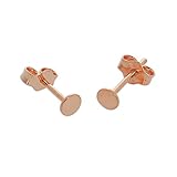 Rose Gold Dipped Sterling Silver Flat Circle Stud