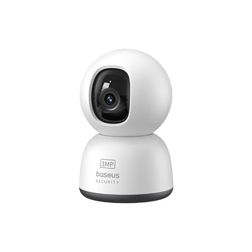 Baseus Security P1 Lite Pan-Tilt Indoor Surveillance Camera, 2K HD Clarity, Two-Way Audio, Night Vision, Up to 256 GB Memory, Camera Surveillance for Baby/Pet, Compatible with Alexa & Google Home