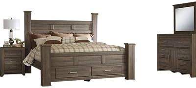 Signature Design By Ashley Juararo Bedroom Set With Queen Bed Nightstand Dresser And Mirror Amazon Ca Home Kitchen