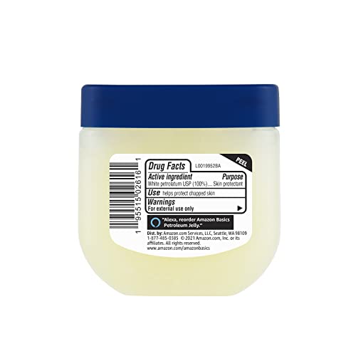 AMAZON BASICS PETROLEUM JELLY WHITE PETROLATUM SKIN PROTECTANT, UNSCENTED, 3.75 OUNCE, 1-PACK (PREVIOUSLY SOLIMO)