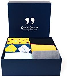 Dress Socks Mens Pack of 6 Patterned Argyle Colorful Crazy Funky Color for Business and Fun