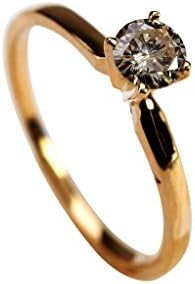 18k Yellow Gold 0.32 ct Round Brilliant Shape GIA Certified Diamond Ring ( O COLOR, I2 CLARITY ) Ring Size 6