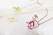FAPPAC Flower Pendant Necklace Enriched with Swarovski Crystals, 18k Rose Gold Plated - Pink