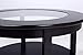 Phoenix Home Coventry Round Wood Coffee Table with Glass Inlay, Earthy Espresso