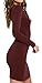 FACE N FACE Women's Scoop-Neck Solid Long-Sleeve Short Fitted Dress, Wine, X-Small