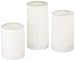 Inglow Flameless Round Outdoor Candles with Timer, White, Set of 3