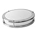 OSTWIN 12-inch Small size LED Ceiling Light Fixture Flush Mount, Dimmable, Round 15 Watt (75W Repl) 3000K Warm White, 1050 Lm, Nickel Finish with Acrylic shade UL and ENERGY STAR listed