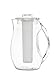Perlli Tea Infuser Water Pitcher - 2.5 liter Clear Plastic Flavor Pitcher with Lid and Spout For Fruit Infusion - Large BPA Free Glass Look Loose Leaf Tea Pitcher with Ice Core Rod For Chilling Drinks