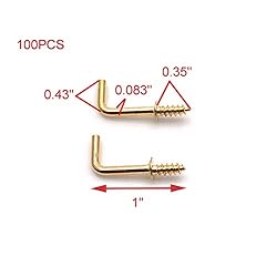 Geesatis 1 Inch Set of 100 Plated Copper Hook L