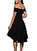 Sidefeel Women Off Shoulder Short Sleeve High Low Skater Dress Small Black