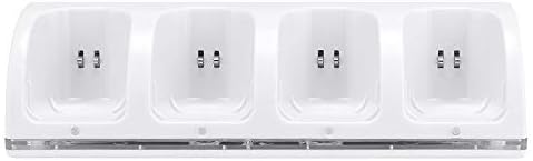 Wetoph Wii Remote Charging Dock,TP07 4 in 1 Remote Charging Dock with 4 Rechargeable Batteries and LED Light Indicators for Wii Remote Controllers（Third Party Made）-White