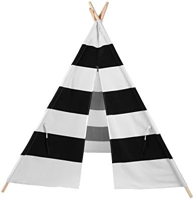 Canaloha CTE003 Kids Teepee Black-and-White Stripes Play Tent by Urban Mom