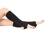 Women Stirrup Leg Warmers Boot Cuffs Socks Knee High Length Crochet for Dance Yoga Black