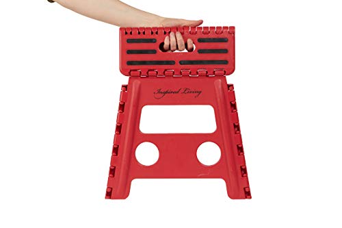 Inspired Living Step Heavy Duty folding-stools, 13" High, RED